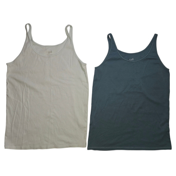 Lot of 7 Women's J. JILL Tank Tops Sz M Green Purple Orange Blue Cotton - Picture 5 of 11